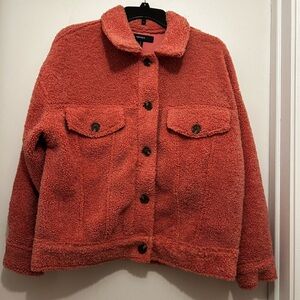 Forever 21 Warm Teddy Jacket - Rust